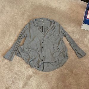 Free People Magic Breeze Striped Button Down Shirt